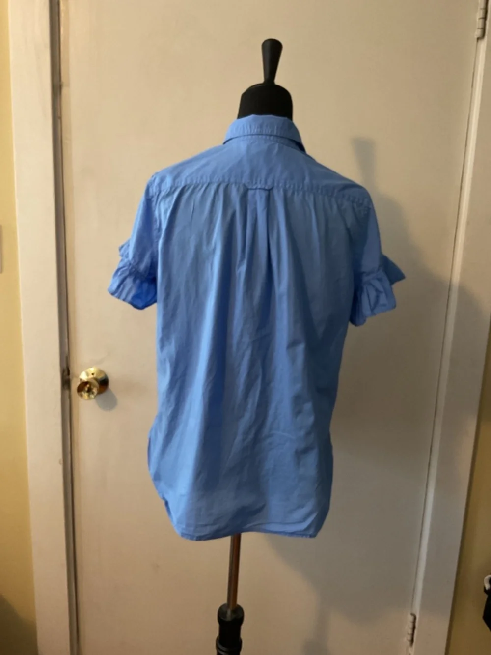 J.Crew Blue Ruffle Sleeve Button-Down Shirt – Size 6
